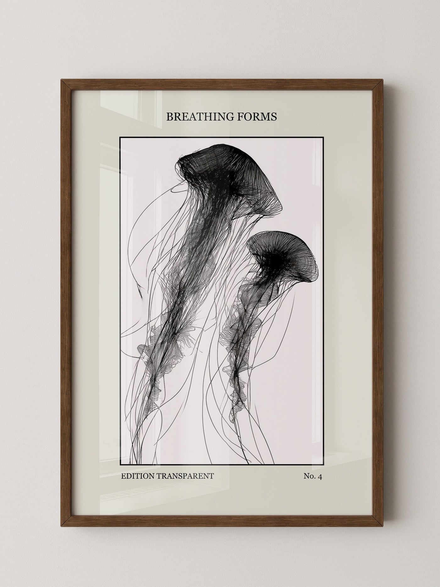 Quallen Transparentlinie Kunstwerk