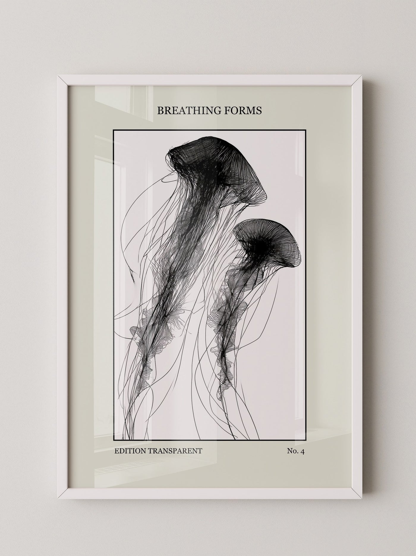 Quallen Transparentlinie Kunstwerk