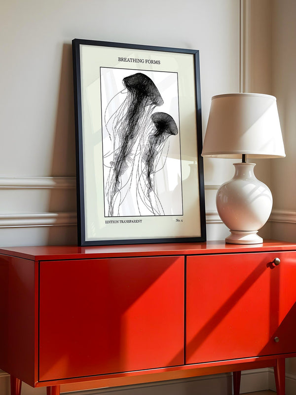 Quallen Transparentlinie Kunstwerk