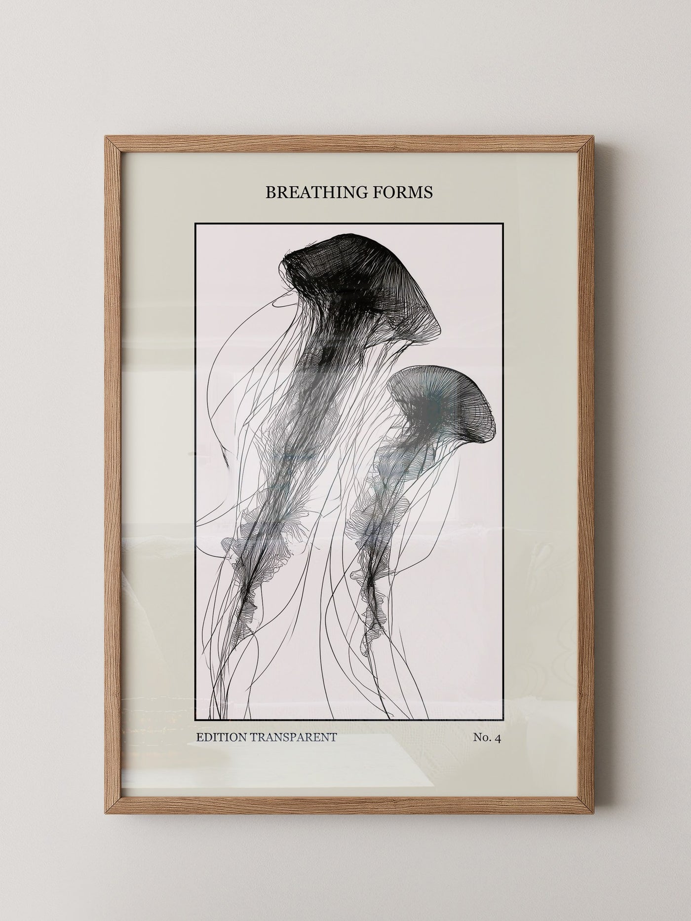 Quallen Transparentlinie Kunstwerk