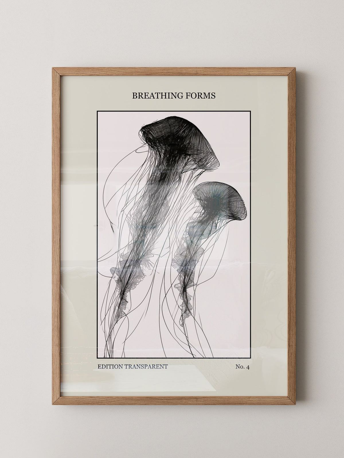 Quallen Transparentlinie Kunstwerk