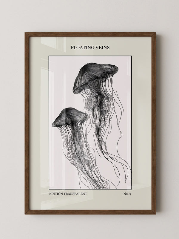 Medusen Linien Schwarz-Weiß