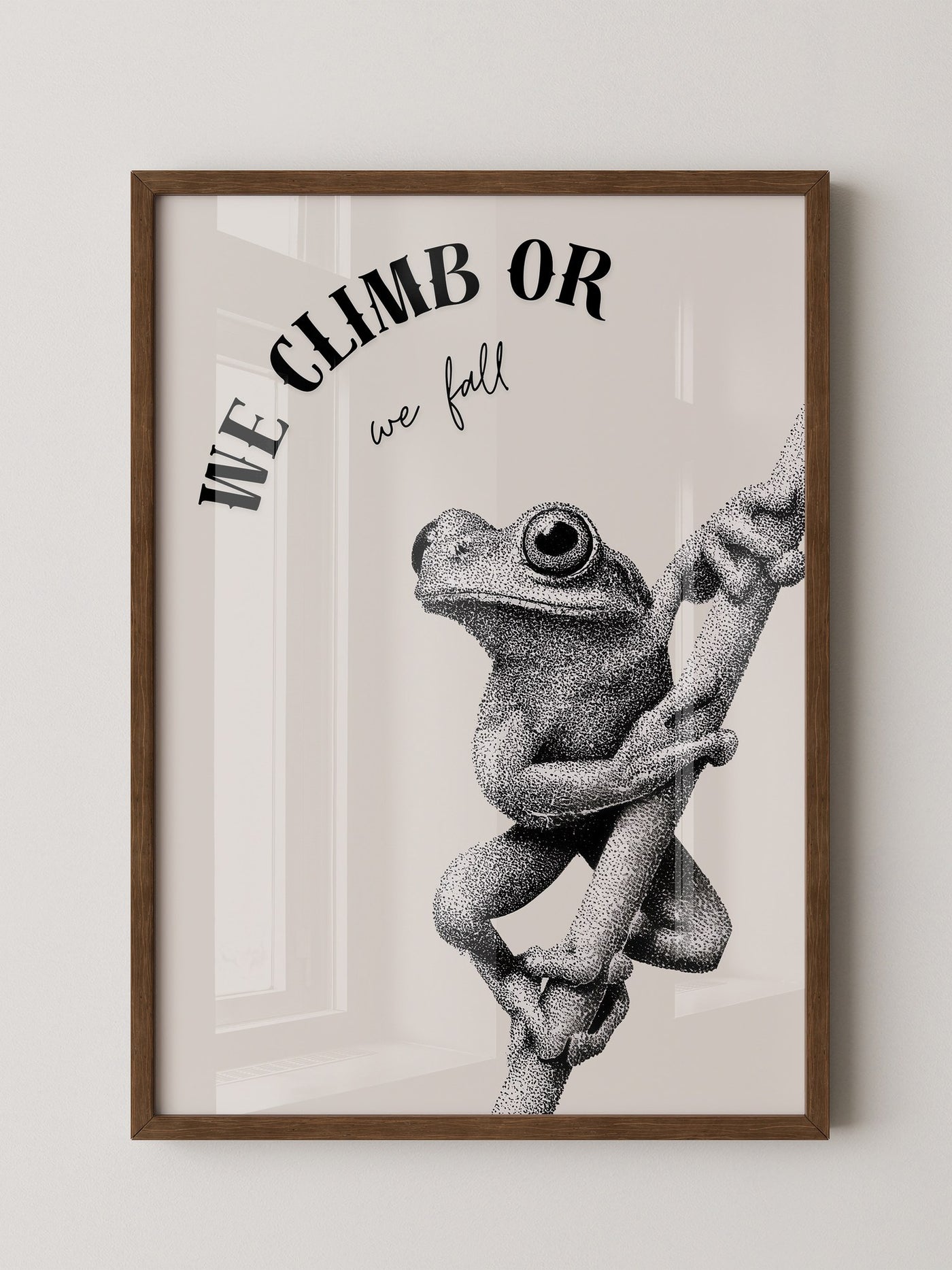Frosch Kletterer Schwarzweiß Punkte