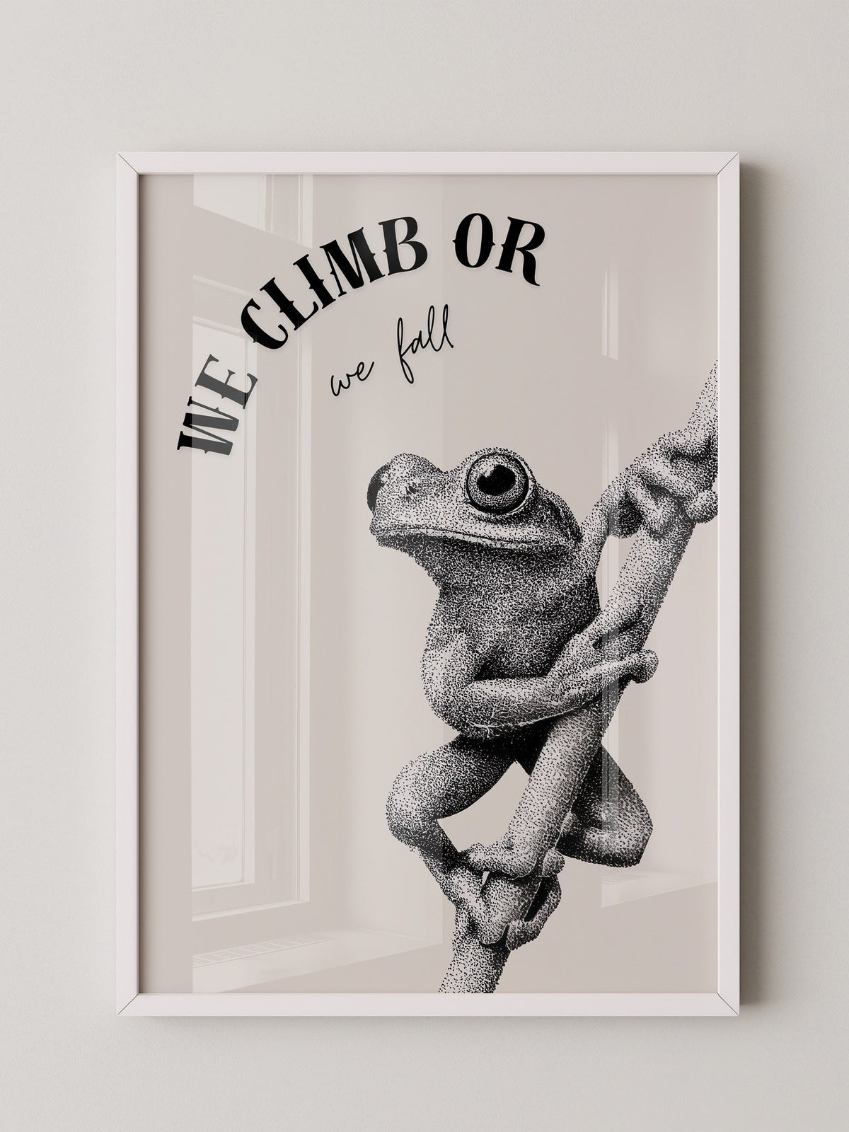 Frosch Kletterer Schwarzweiß Punkte