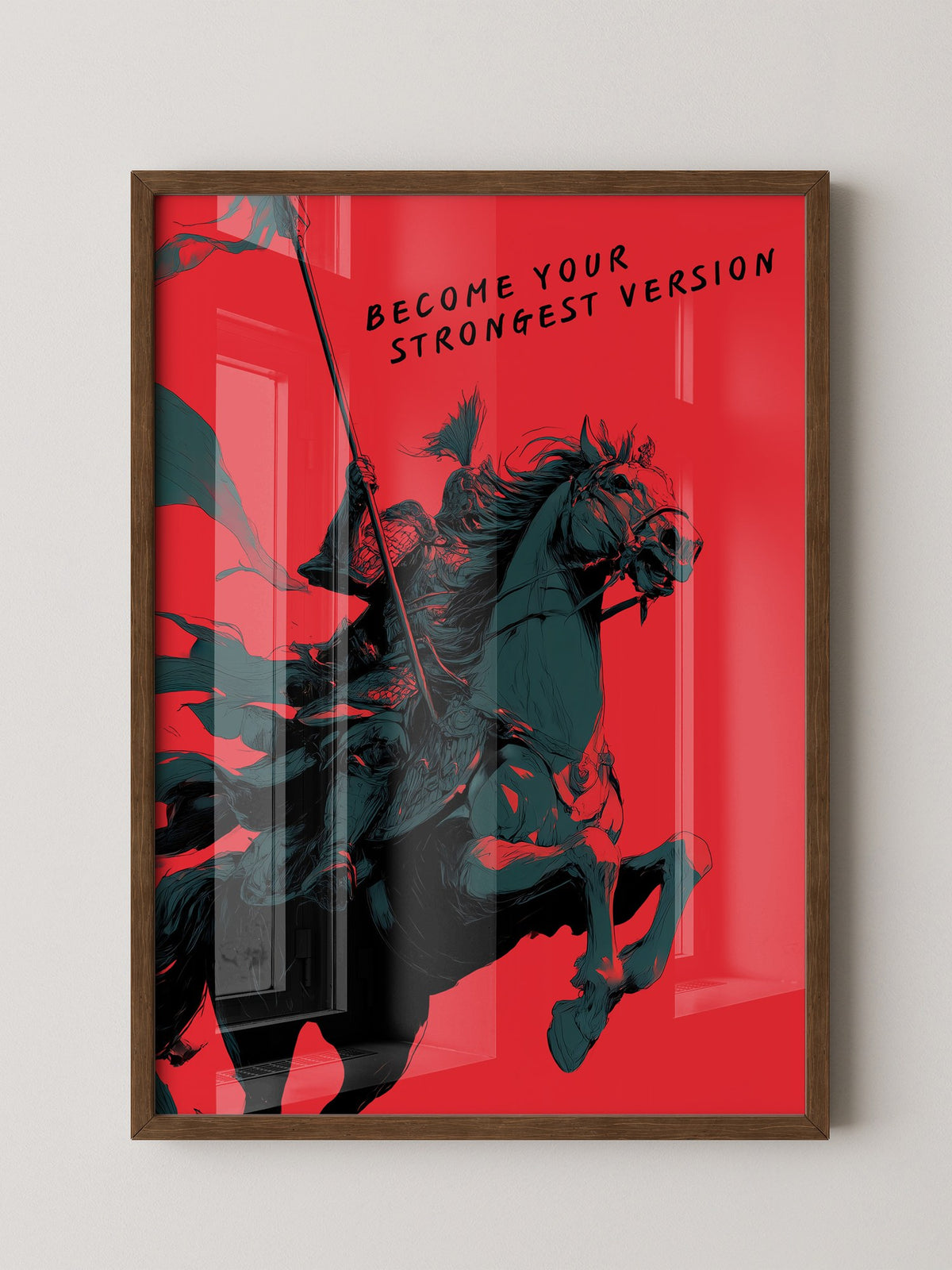 Ritter auf Pferd Rot-Schwarz