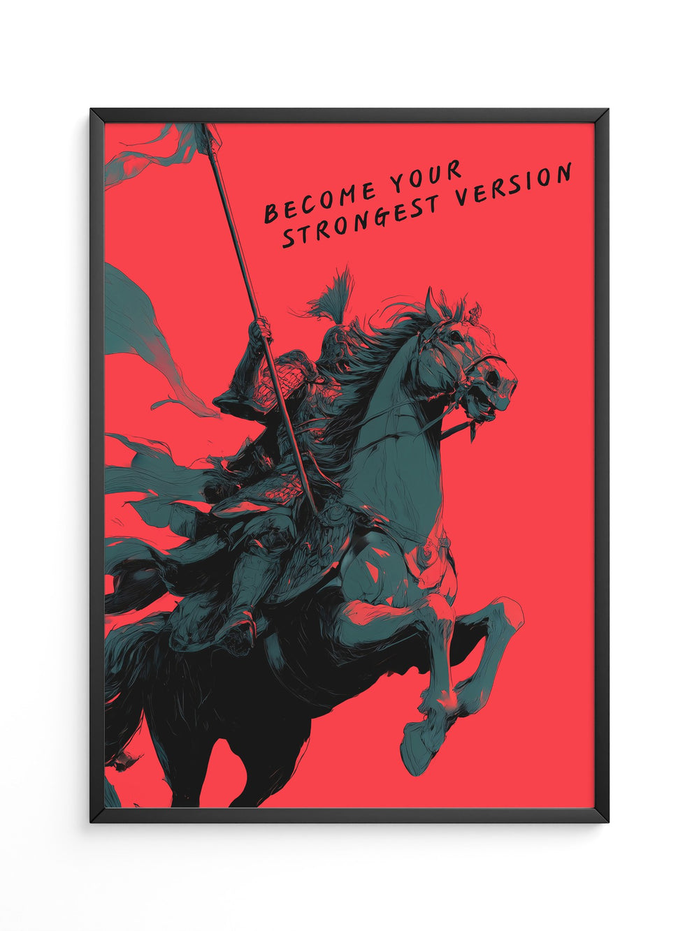 Ritter auf Pferd Rot-Schwarz