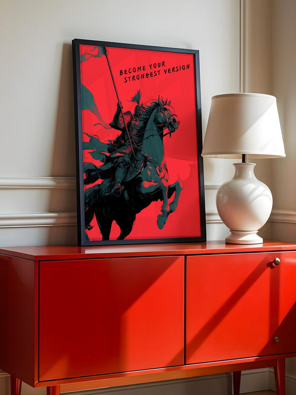 Ritter auf Pferd Rot-Schwarz