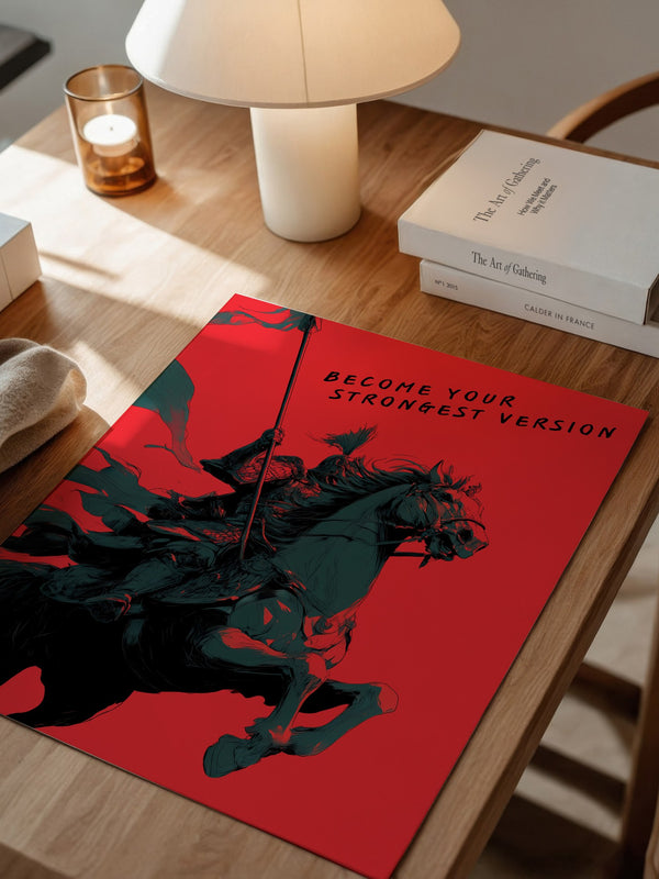 Ritter auf Pferd Rot-Schwarz