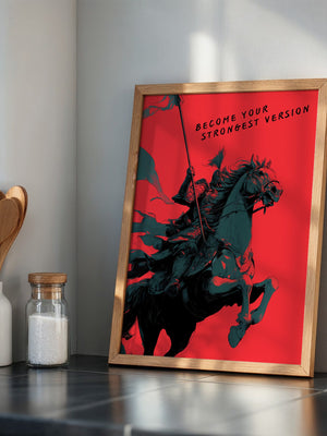Ritter auf Pferd Rot-Schwarz