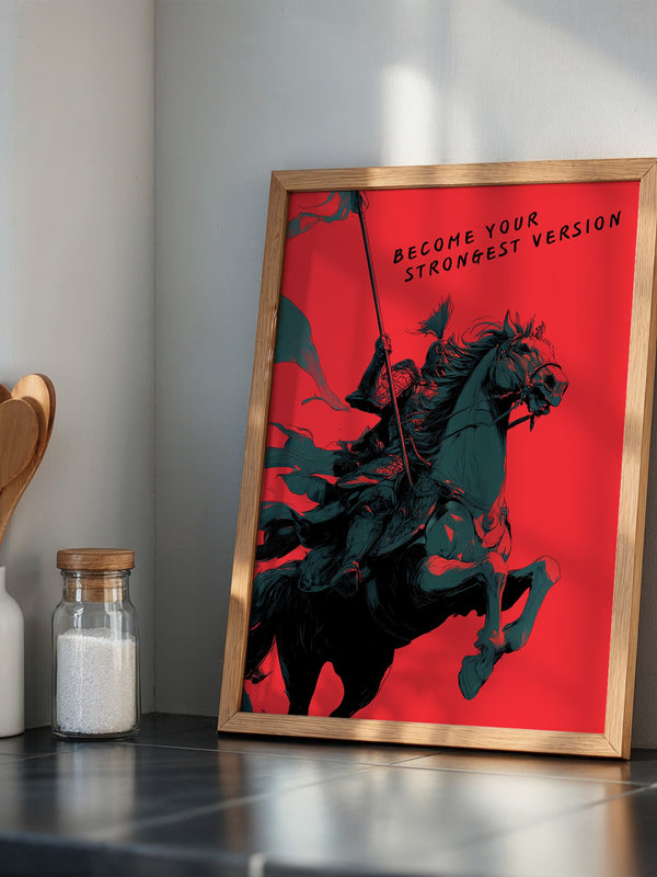 Ritter auf Pferd Rot-Schwarz