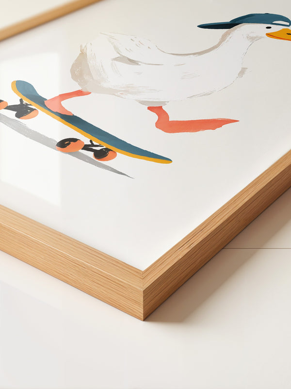 Ente Skateboard Mütze Illustration