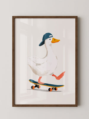 Ente Skateboard Mütze Illustration