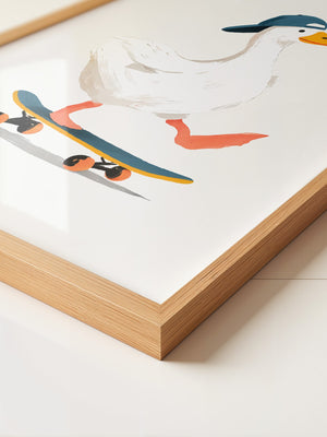 Ente Skateboard Mütze Illustration