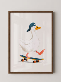 Ente Skateboard Mütze Illustration