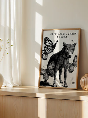 Wolf Schmetterlinge Schwarzweiß