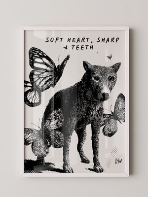 Wolf Schmetterlinge Schwarzweiß