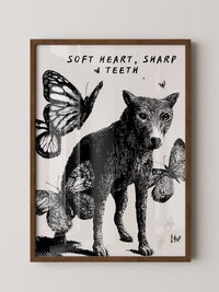 Wolf Schmetterlinge Schwarzweiß