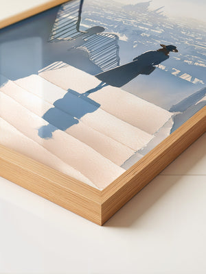 Frau Treppe Stadtansicht Silhouette