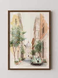 Italienische Gasse Aquarellpastell