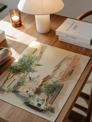 Italienische Gasse Aquarellpastell