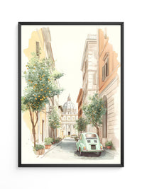 Italienische Gasse Aquarellpastell
