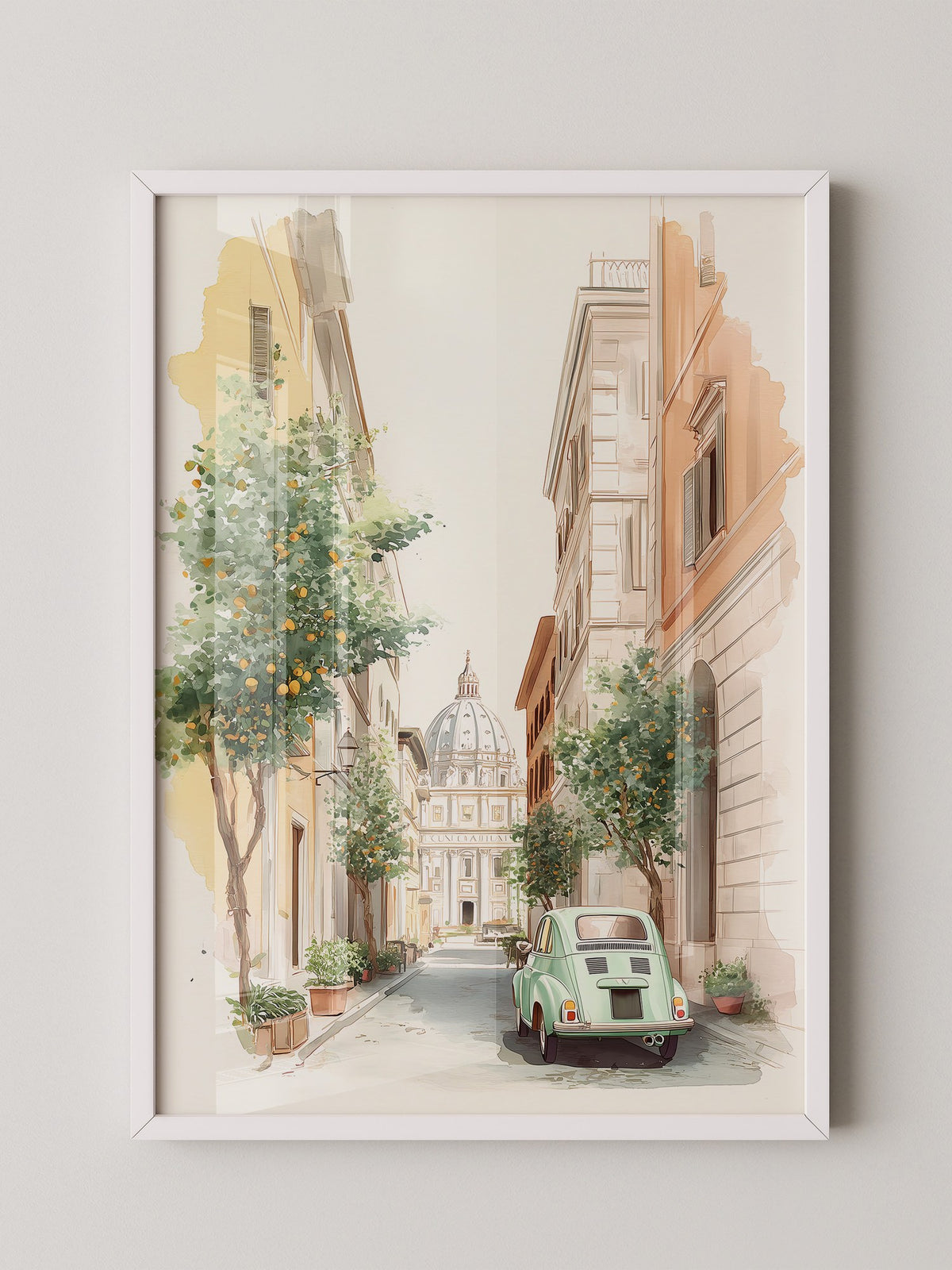Italienische Gasse Aquarellpastell