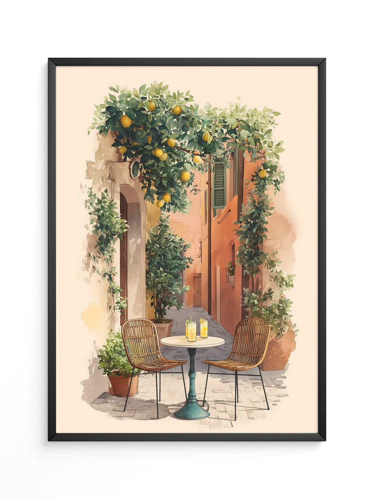 Italienische Gasse Zitronenbäume