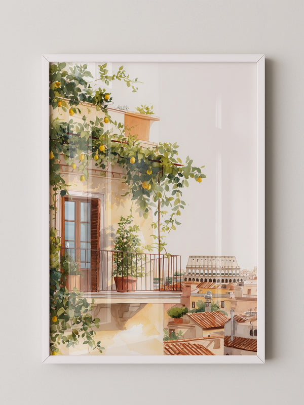 Balkon Zitrus Rom Panorama