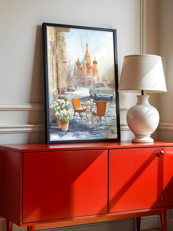 Kreml Winter Café Aquarell