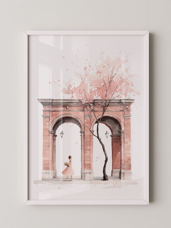 Blütenbaum Rosa Frühlingsarchitektur