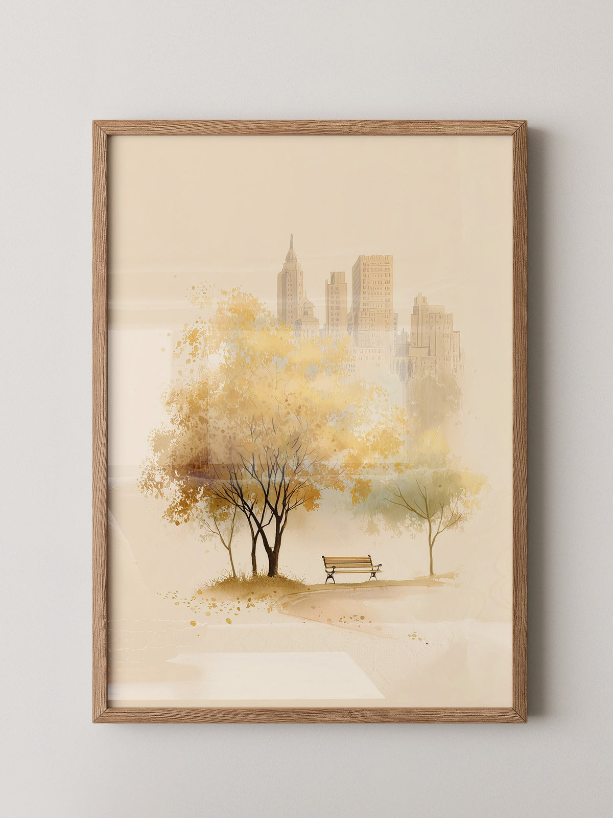 Stadtpark Herbst Aquarell