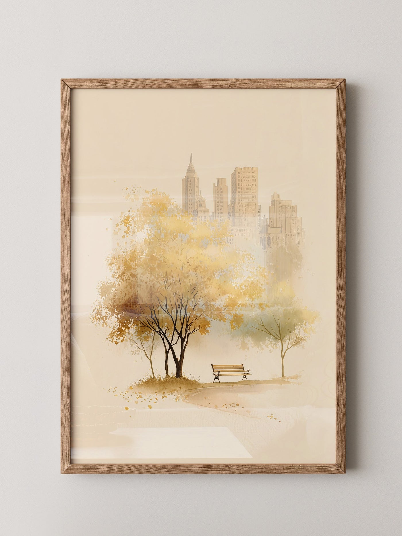 Stadtpark Herbst Aquarell
