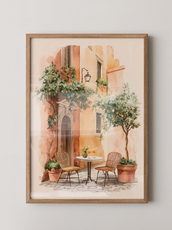Italienische Terrasse Sonnenlicht