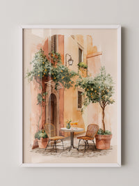 Italienische Terrasse Sonnenlicht