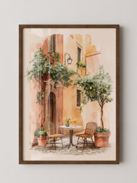 Italienische Terrasse Sonnenlicht