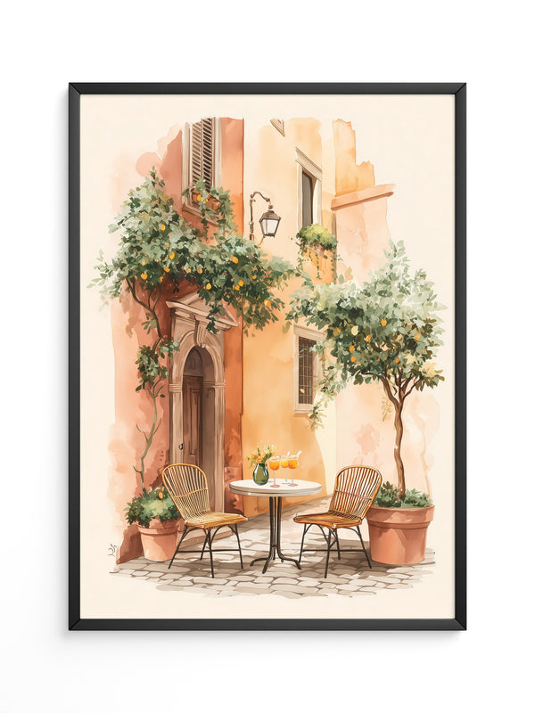 Italienische Terrasse Sonnenlicht