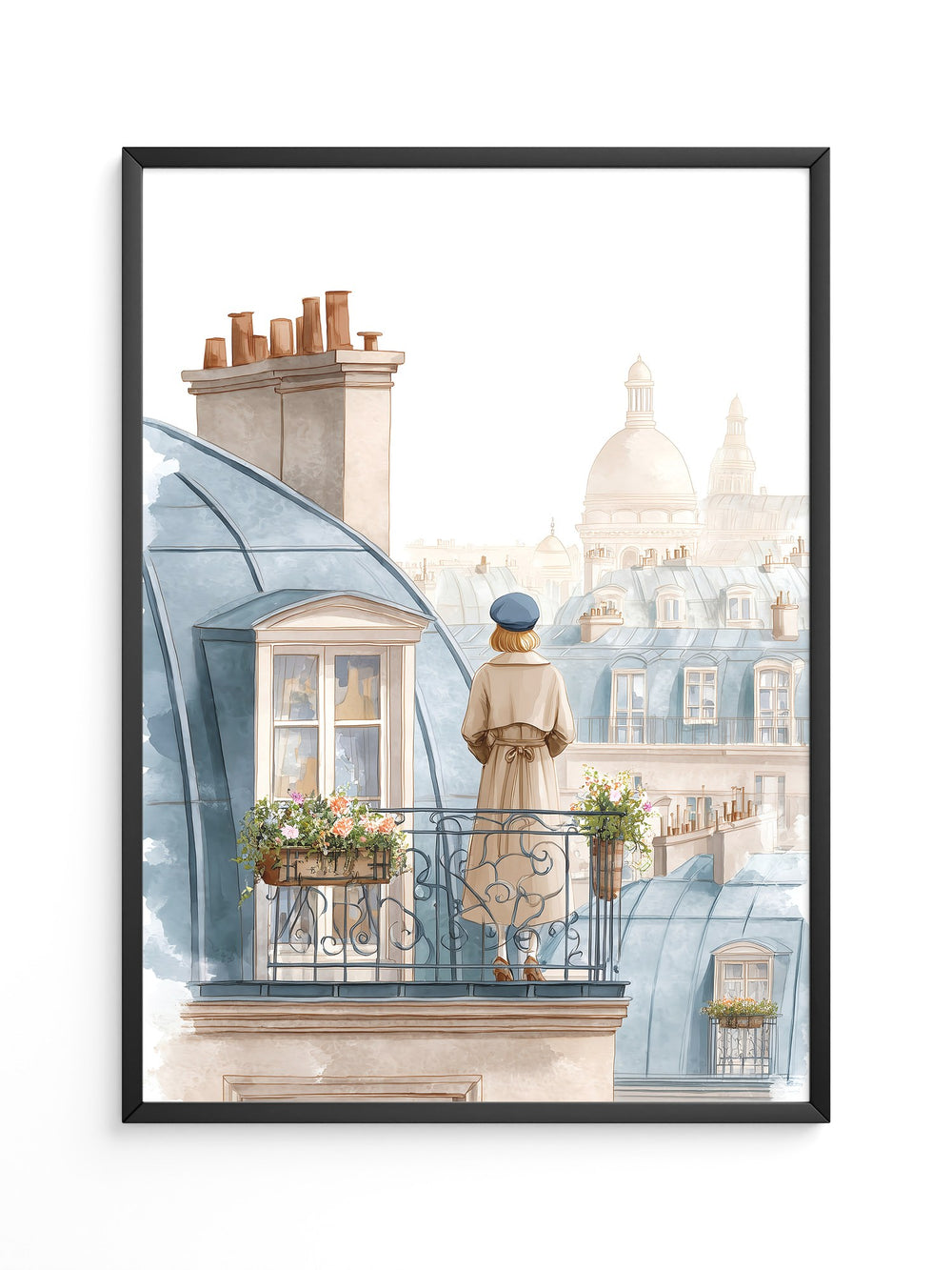 Pariser Dächer Aquarellflair