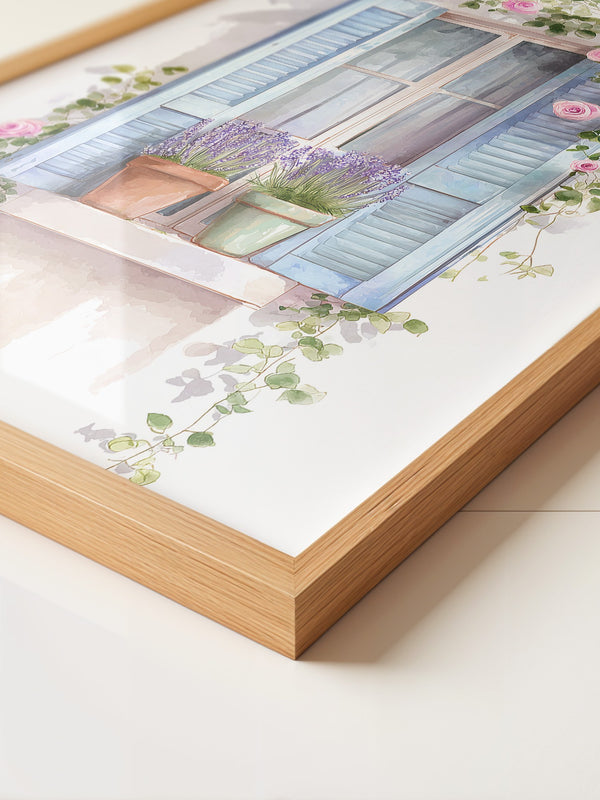 Fensterladen Rosen Aquarell