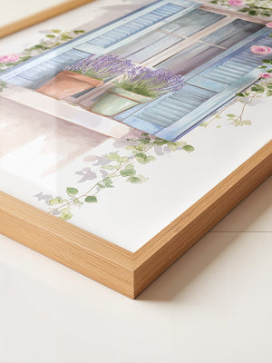 Fensterladen Rosen Aquarell