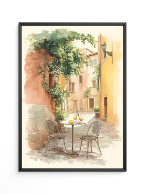 Italienische Gasse Aquarell Flair