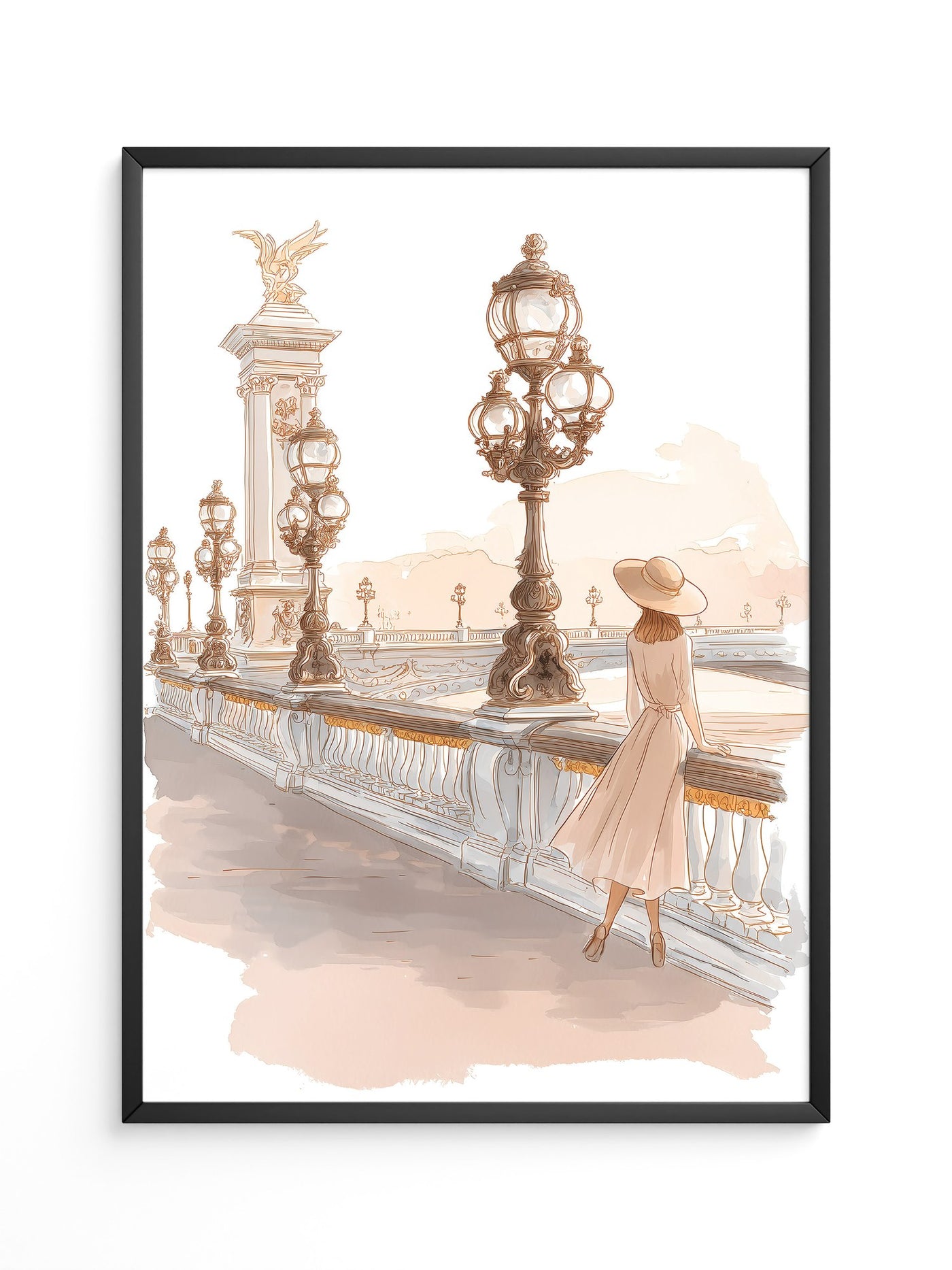 Brücke Frau pastellfarben