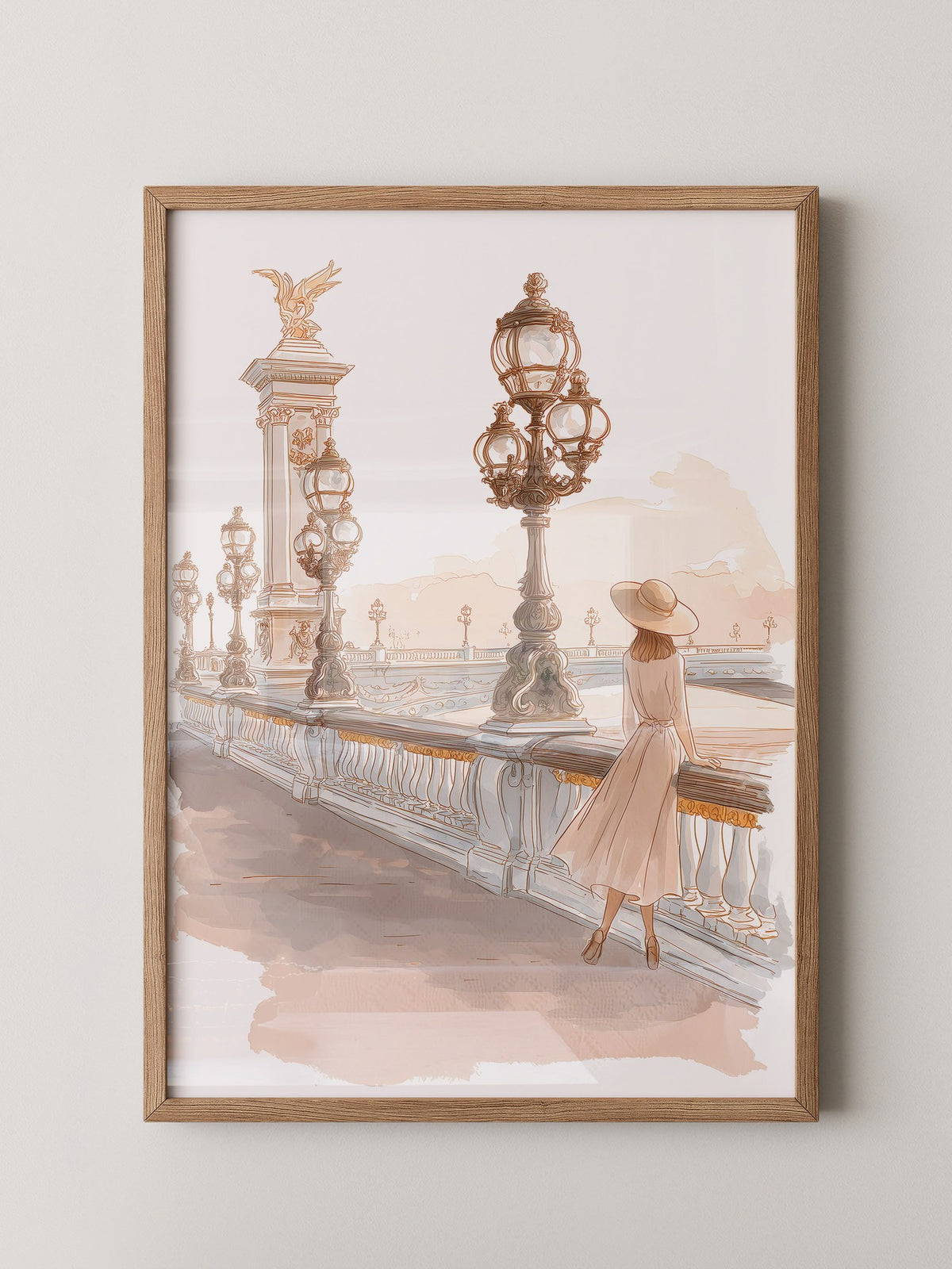 Brücke Frau pastellfarben