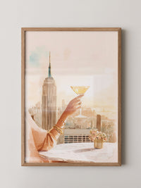 Cocktail Hand New York City Pastell
