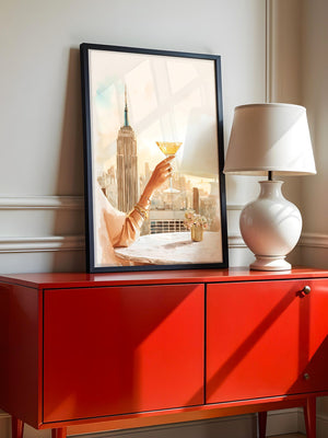 Cocktail Hand New York City Pastell