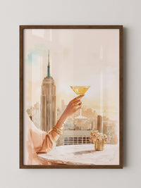 Cocktail Hand New York City Pastell