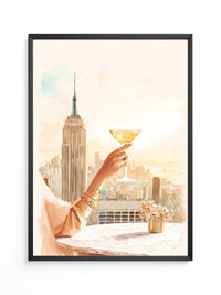 Cocktail Hand New York City Pastell