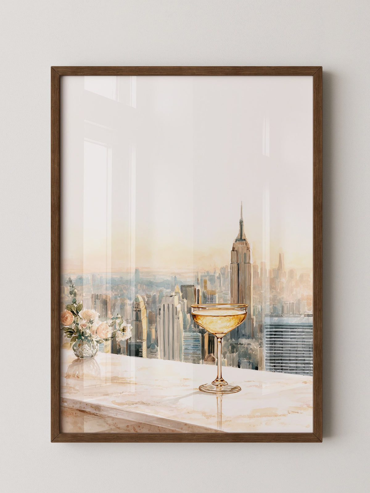 Champagner Stadt Skyline Pastell