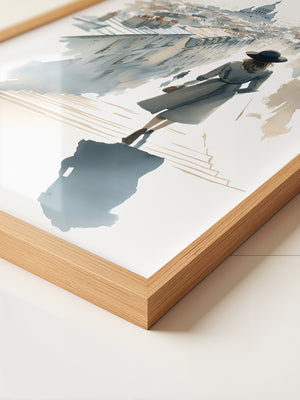 Frau in Paris Aquarellperspektive