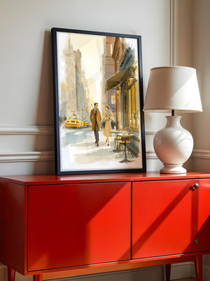 Städtisches Paar Aquarellspaziergang