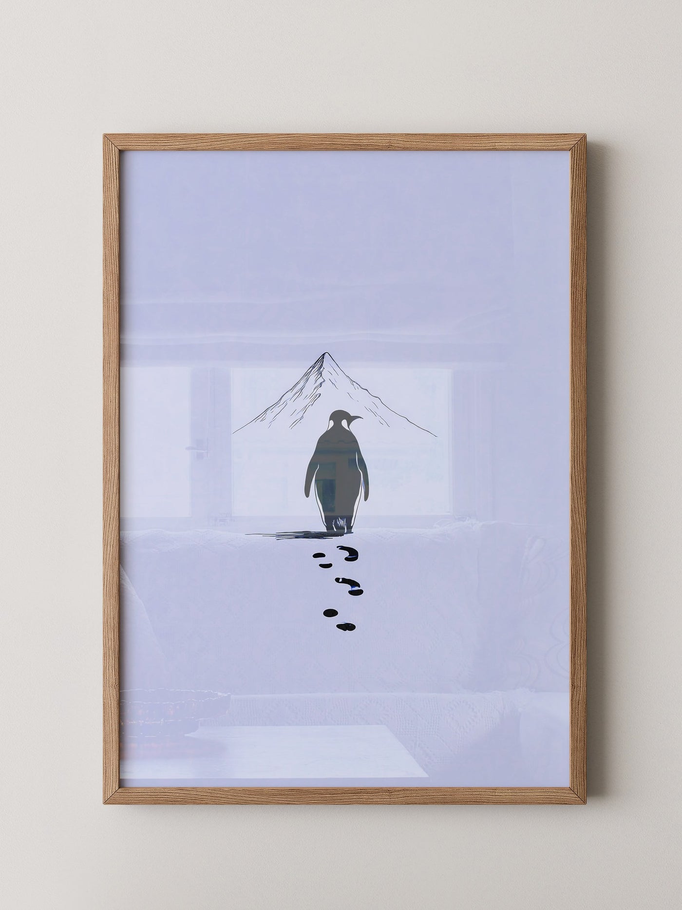 Pinguin Spuren Minimalistisch